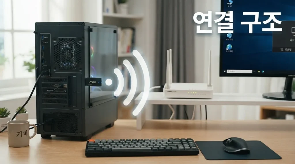 USB 와이파이 동글 연결 구조 설명 이미지