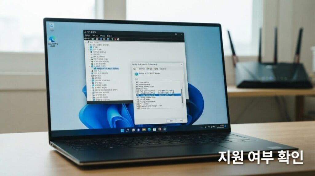 노트북 5g 연결 전 무선랜카드 5GHz 지원 여부 확인