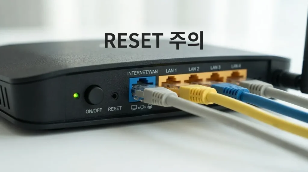 공유기 재부팅 버튼 확인 공유기 재부팅 버튼과 초기화 버튼 구분