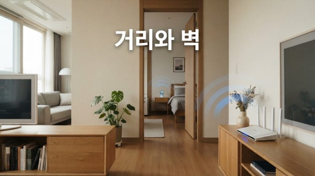 와이파이 신호 거리 와이파이 신호 거리와 벽 장애물 영향