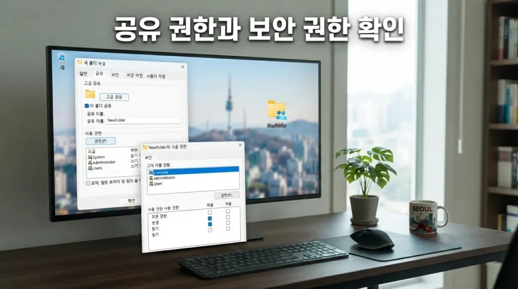 공유폴더 고급 공유 설정 pc 공유폴더 설정 고급 공유 및 권한 화면