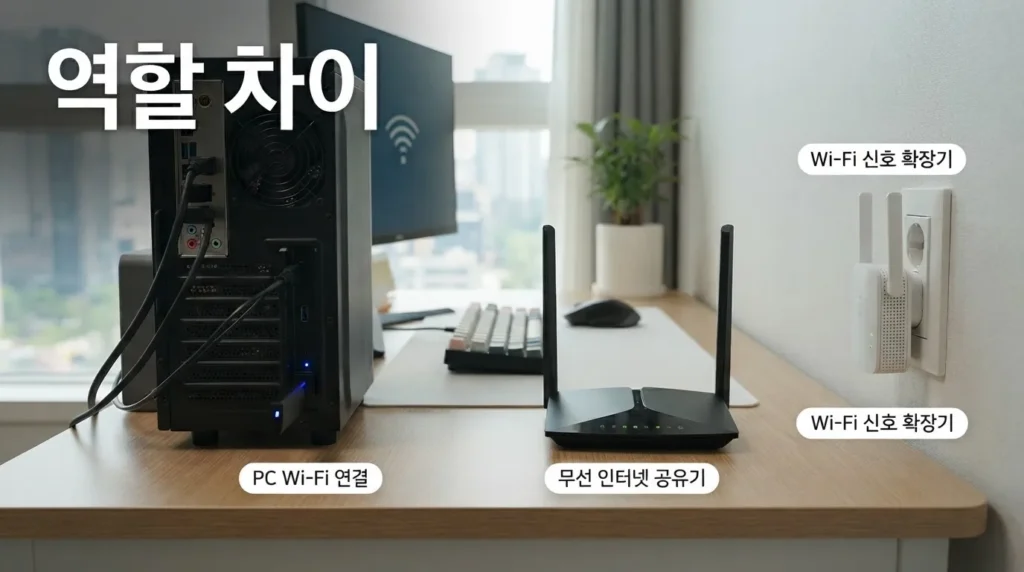 USB 와이파이 동글 공유기 증폭기 차이 비교 이미지