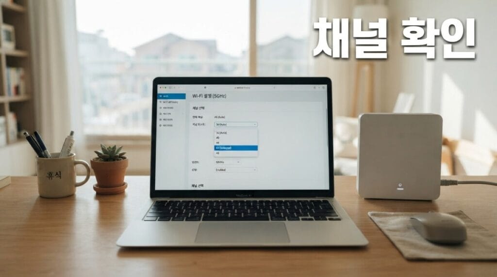 노트북 5g 연결 안 됨 공유기 5GHz 채널 설정 확인