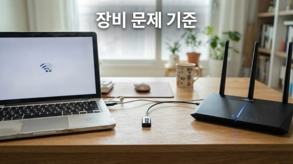 노트북 5g 와이파이 인식 안될 때 무선랜카드와 공유기 비교