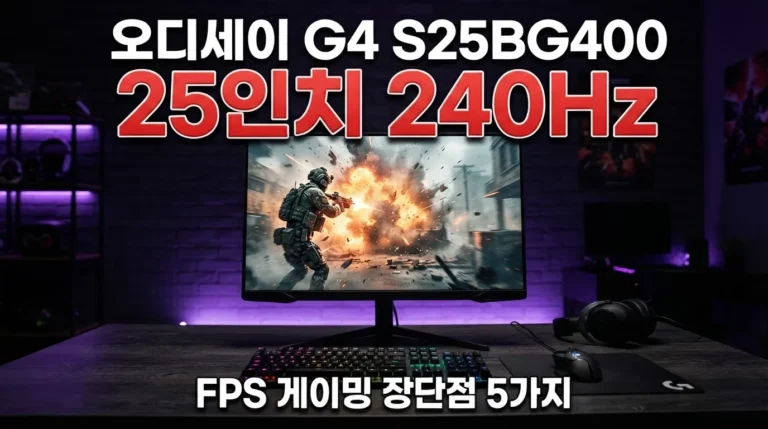 삼성 오디세이 G4 S25BG400 후기 분석, 25인치 FHD 240Hz FPS 게이밍 장단점 5가지