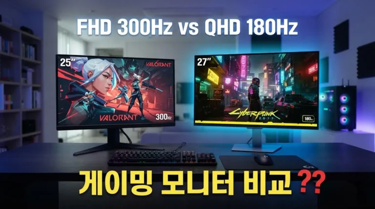 TCL 25G64 vs 27G64 비교, FHD 300Hz QHD 180Hz 게이밍 모니터 차이