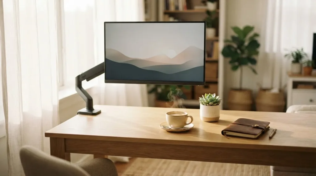 BenQ PD2705UA 벤큐 모니터 실사용 아침 작업 환경