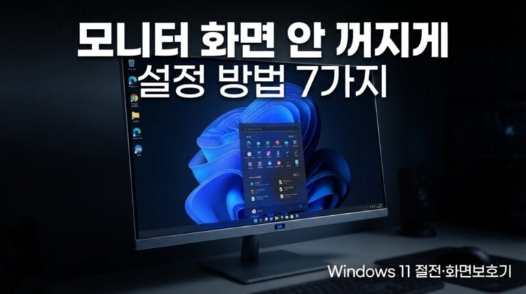 모니터 화면 안 꺼지게 설정 방법 7가지｜Windows 11 절전·화면보호기