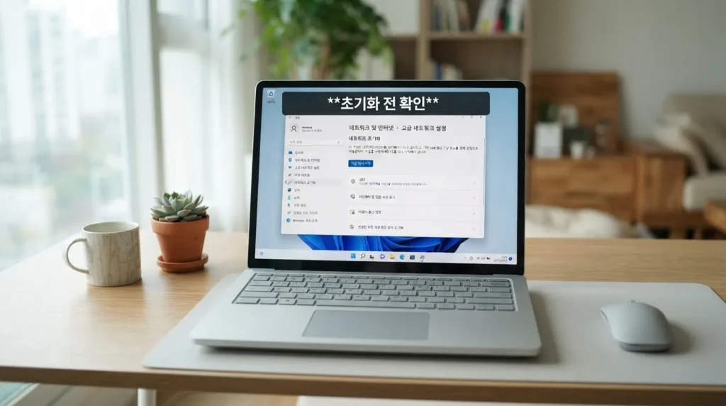 윈도우 11 네트워크 초기화 설정 윈도우 11 와이파이 연결 안됨 네트워크 초기화 설정 화면