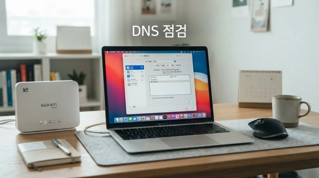 노트북 DNS 설정 확인 노트북 와이파이 DNS 문제로 인터넷 안됨 설정 화면