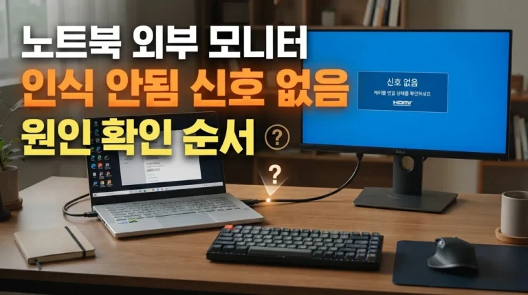 노트북 외부 모니터 인식 안됨·신호 없음 원인 확인 순서
