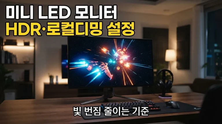 미니 LED 모니터 HDR·로컬디밍 설정｜빛 번짐 줄이는 기준