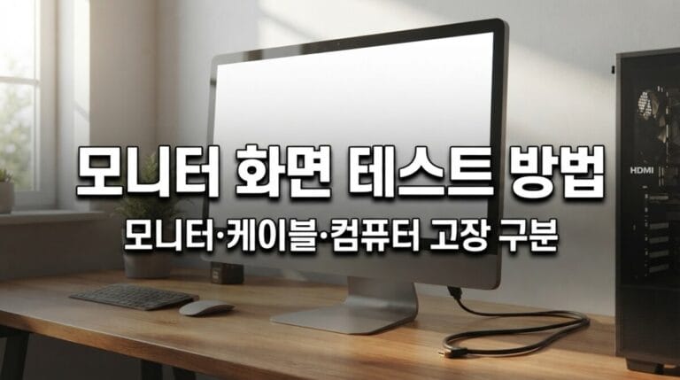 모니터 화면 테스트 방법｜모니터·케이블·컴퓨터 고장 구분