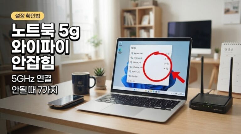 노트북 5g 와이파이 안잡힘, 5GHz 연결 안될 때 확인할 설정 7가지