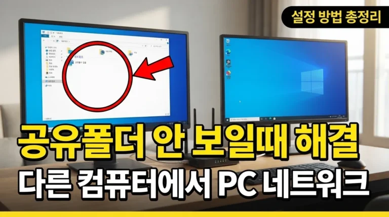 PC 네트워크 공유폴더 설정 방법, 다른 컴퓨터에서 안 보일 때 해결
