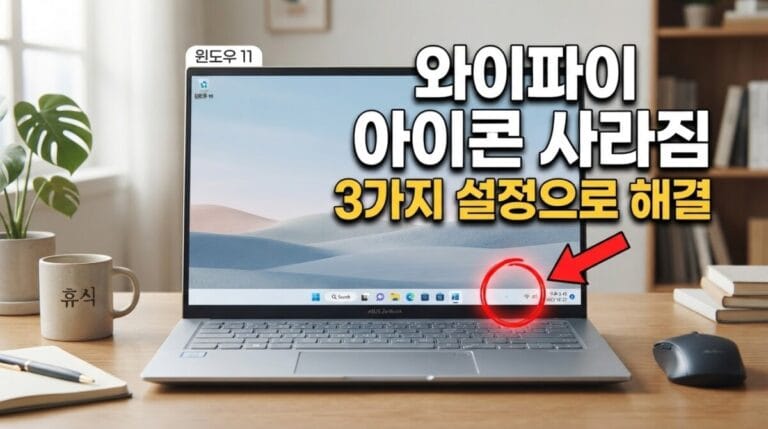 윈도우 11 와이파이 아이콘 사라짐 해결, 없음·안보임 설정 3가지