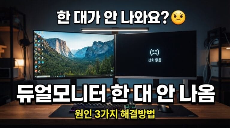 듀얼모니터 한 대 안 나옴 원인 3가지｜한쪽 신호 없음 해결방법
