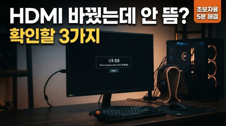 HDMI 케이블 바꿨는데도 모니터 화면 안 나올 때 확인할 3가지