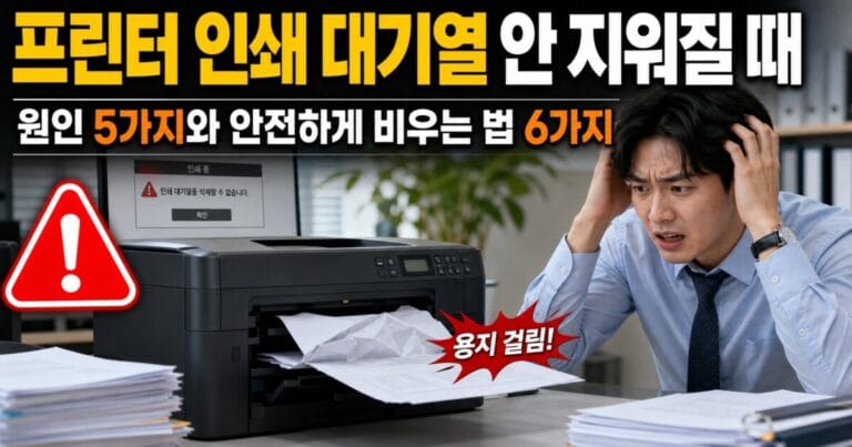 프린터 인쇄 대기열 안 지워질 때 원인 5가지와 안전하게 비우는 법 6가지