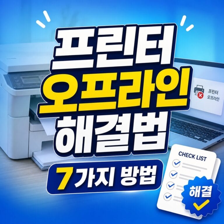 프린터 오프라인 해결법｜오프라인 상태 해제와 온라인 변경 방법 7가지