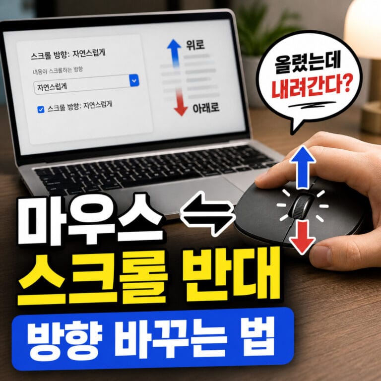 맥북 마우스 스크롤 반대일 때 방향 변경하는 방법