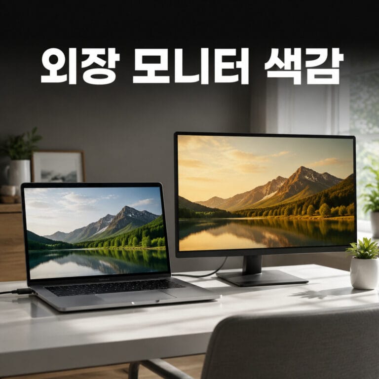맥북 외장 모니터 색감 다를 때|색상 프로파일·True Tone 점검