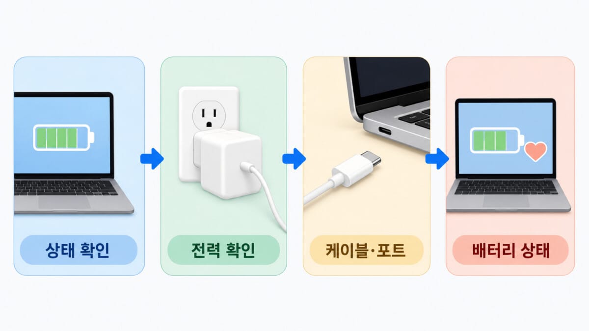 맥북 충전 점검 순서