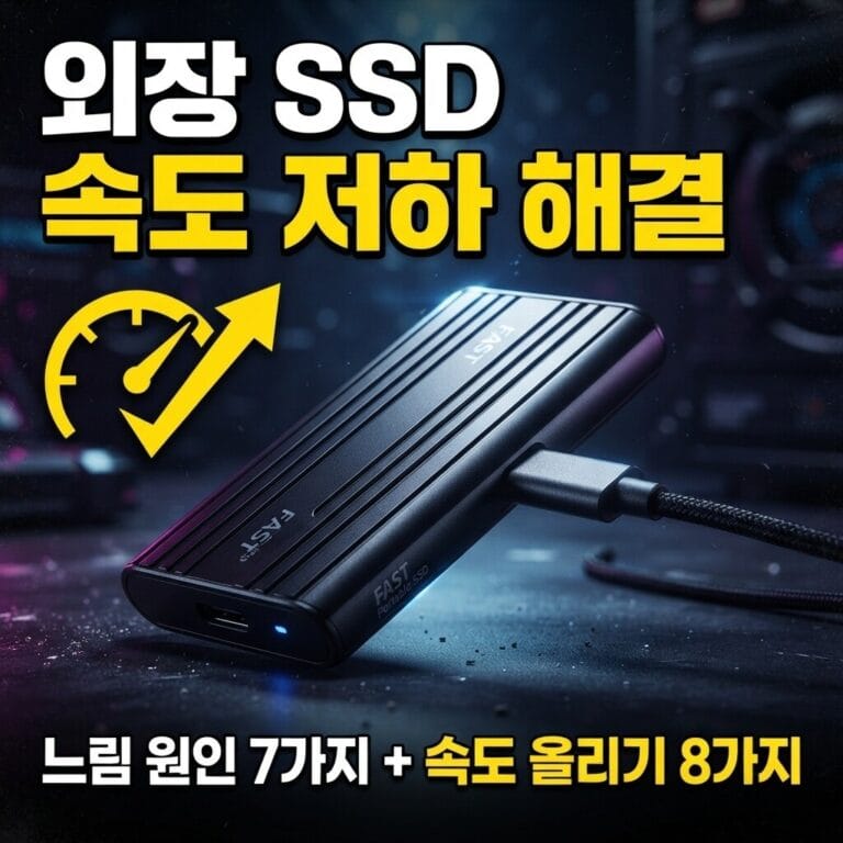 외장 SSD 속도 저하 해결 방법｜속도 느림 원인 7가지와 속도 올리기 8가지