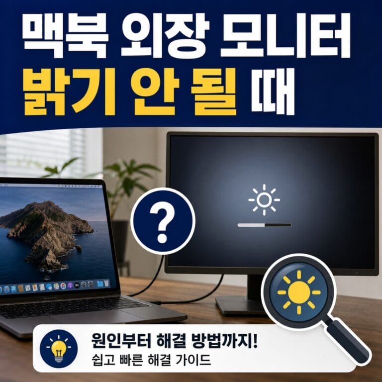 맥북 외장 모니터 밝기 조절 안 될 때 확인할 설정