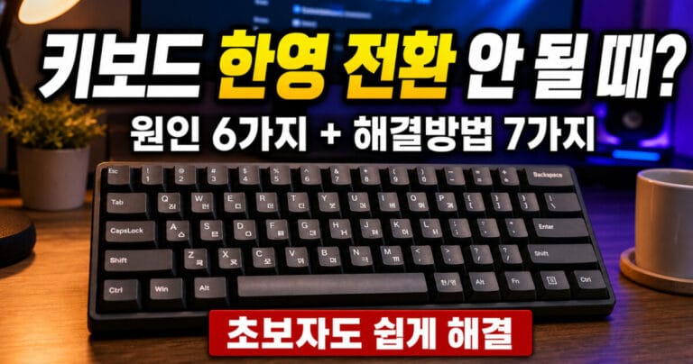 키보드 한영 전환 안 될 때 원인 6가지와 해결방법 7가지