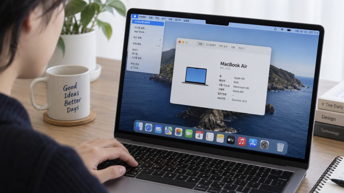 내 Mac 모델과 칩 확인