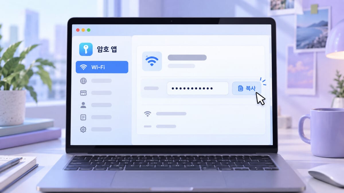 암호 앱에서 Wi-Fi 항목 확인하기