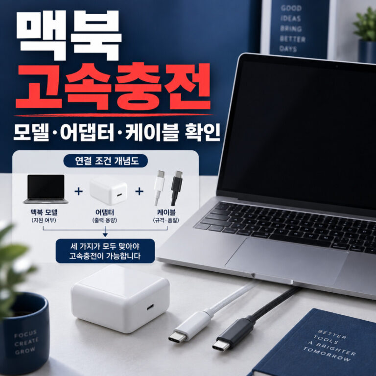 맥북 고속충전 하는법|모델별 어댑터·케이블 조합