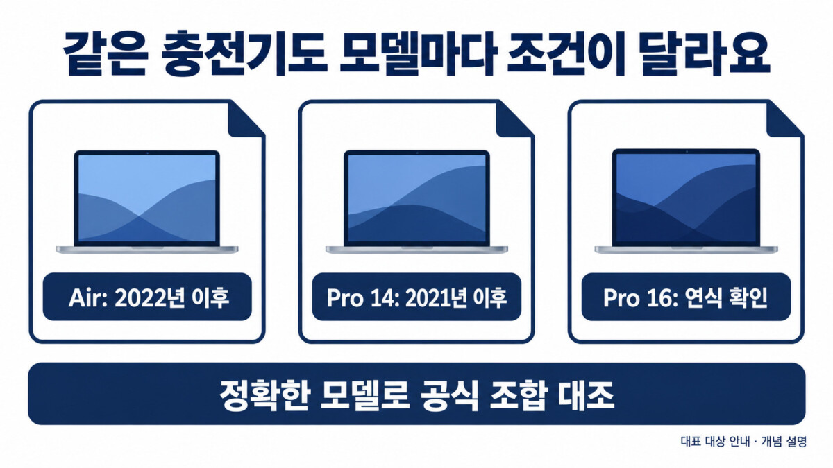MacBook 모델별 조건