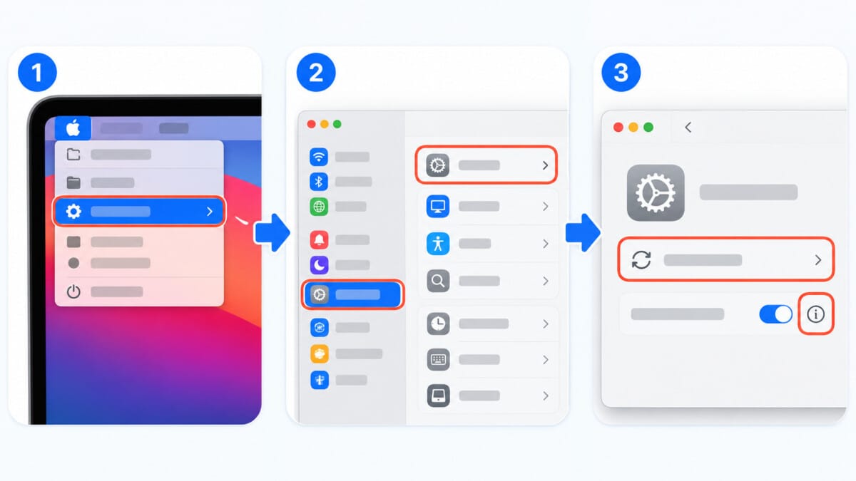 macOS 자동 업데이트 설정 위치