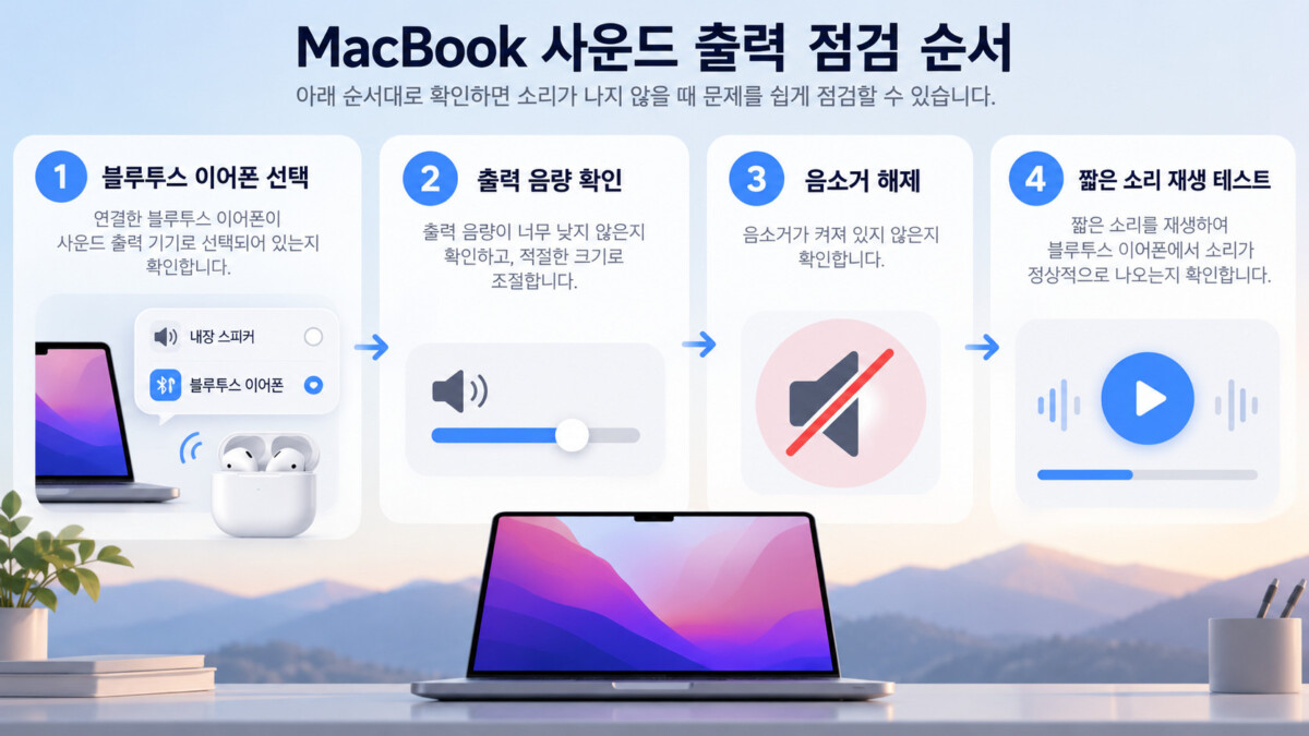 맥북 사운드 출력 점검 순서