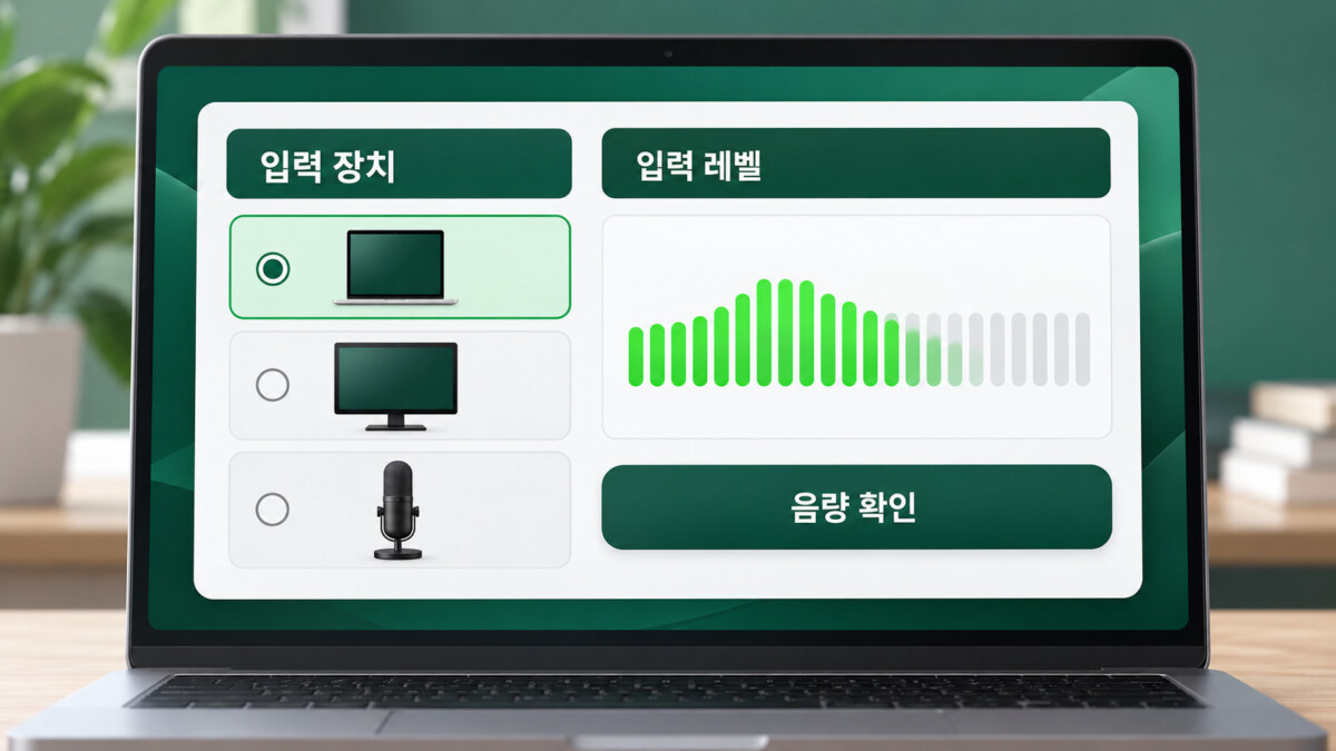 사운드 입력 레벨 확인