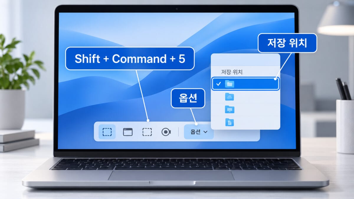 스크린샷 옵션 열기 흐름