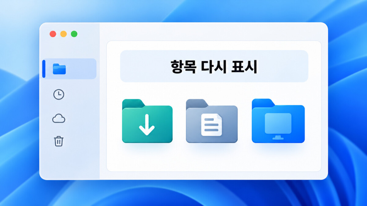 즐겨찾기 항목 복구